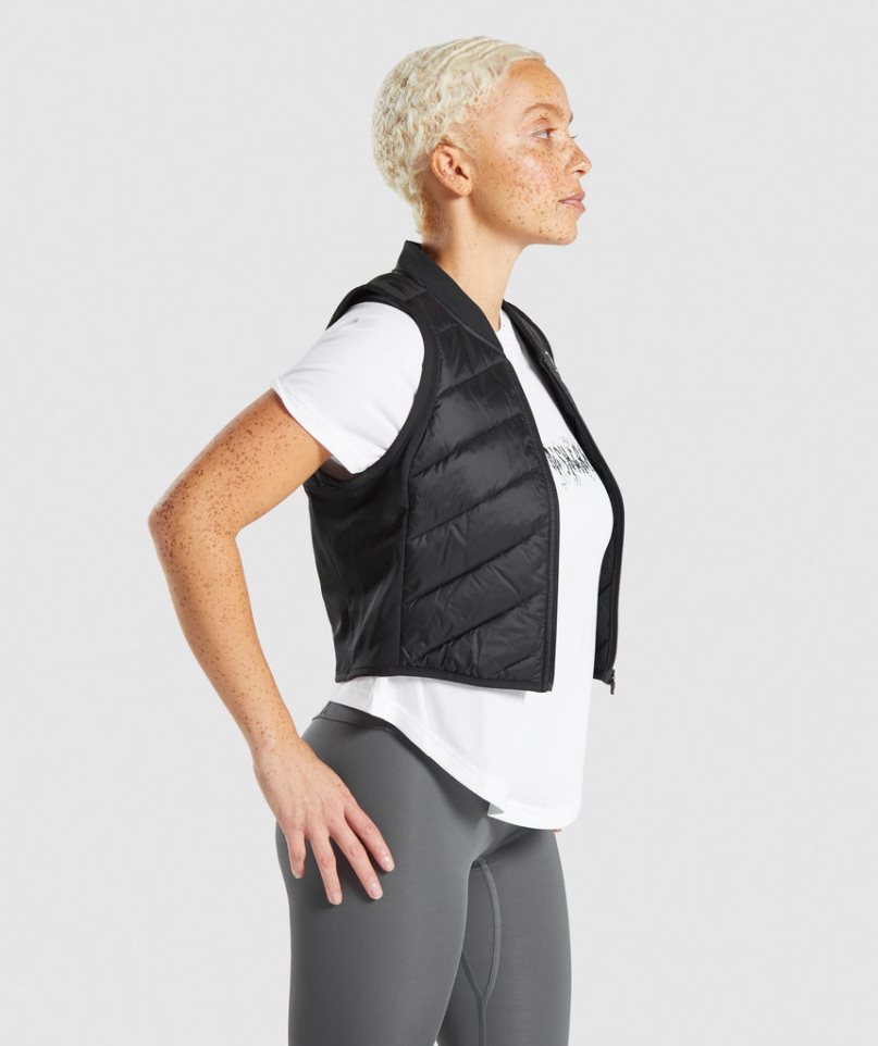 Kurtka Gymshark Speed Gilet Damskie Czarne | PL 493BRK